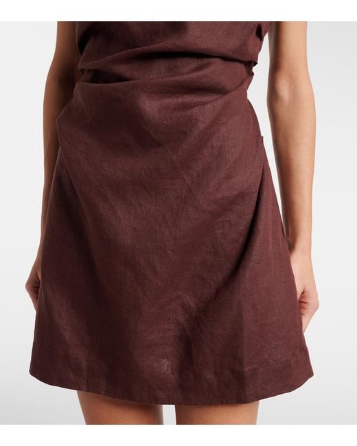 Faithfull The Brand Purple Aloisa Linen Minidress