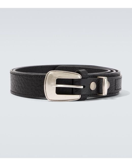 Lemaire Black Layered Leather Belt for men