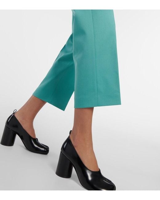 MM6 by Maison Margiela Green Pleated Pants