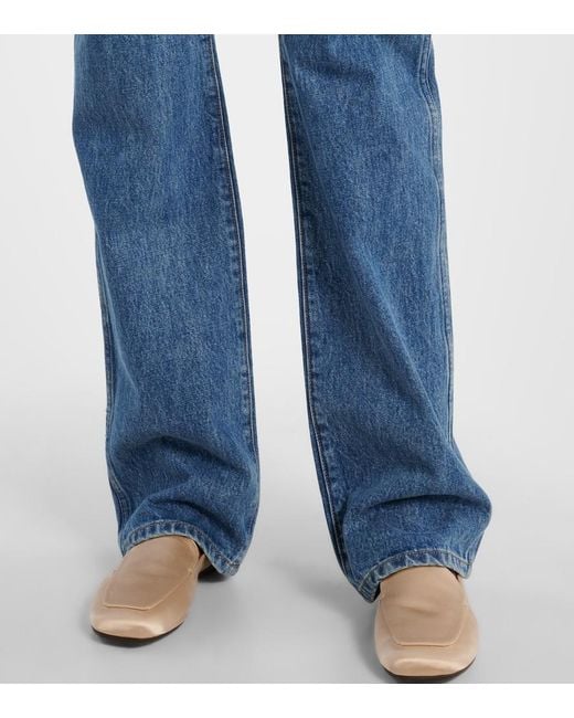 Khaite Blue Danielle High-Rise Straight Jeans