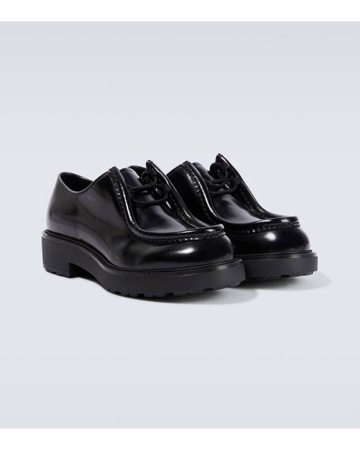Prada Black Diapason Leather Loafers for men