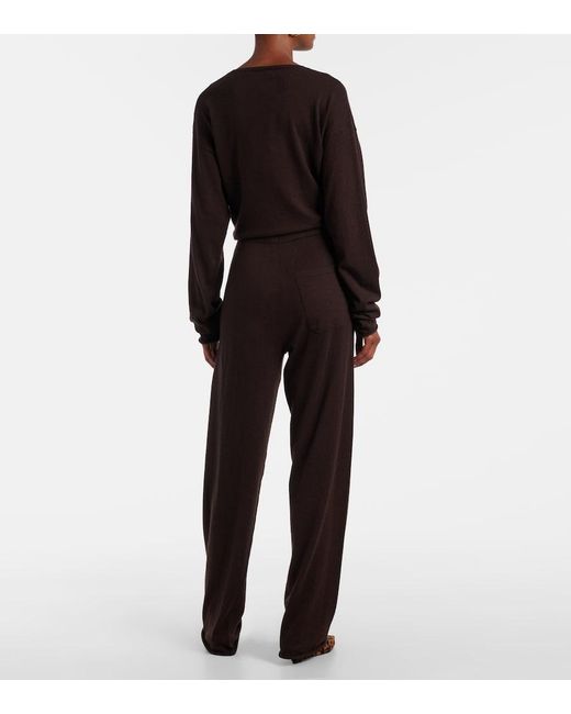 Extreme Cashmere Black N°353 Relax Cotton-Blend Straight Pants