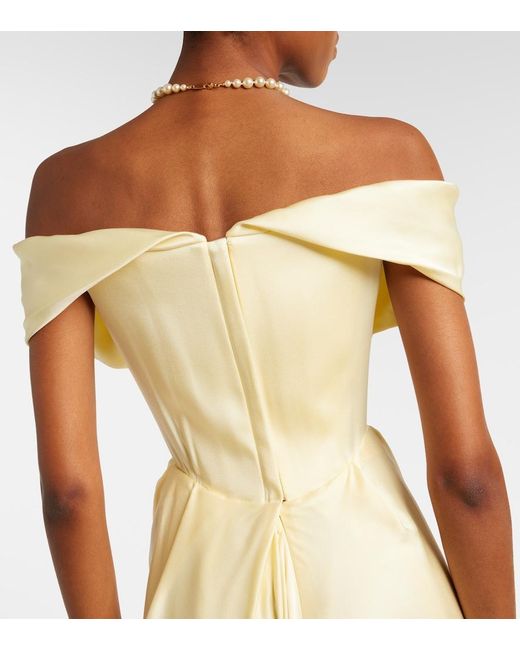 Vivienne Westwood Natural Nova Cocotte Draped Satin Bustier Gown