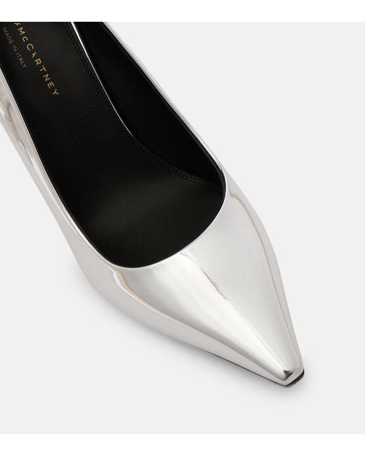 Stella McCartney White Elsa 103 Metallic-Effect Pumps