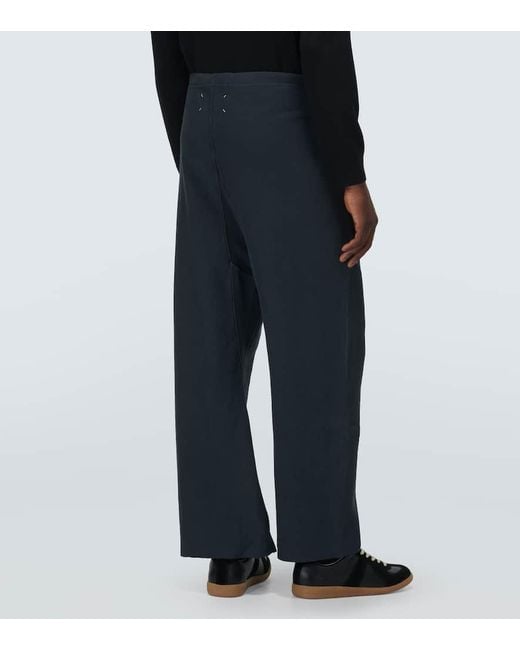 Pantalones Rectos De Algodon Maison Margiela de hombre de color Blue