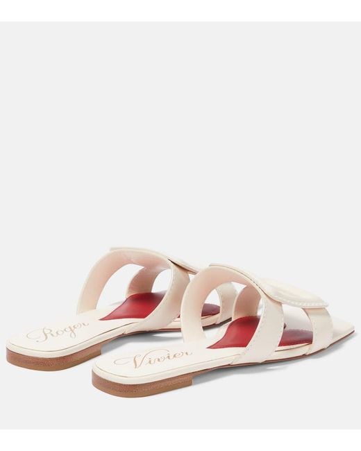 Roger Vivier Pink Buckle Leather Sandals