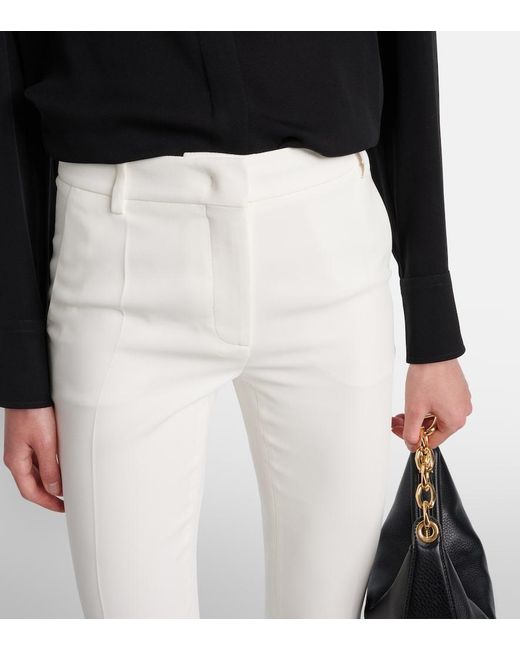 Valentino White Cady Couture Flared Pants