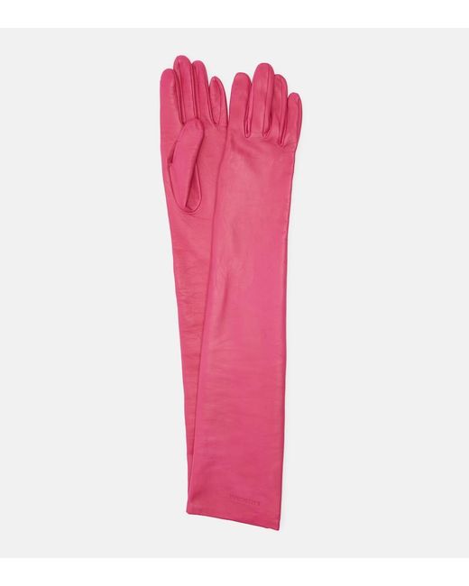 Balenciaga Pink Leather Gloves