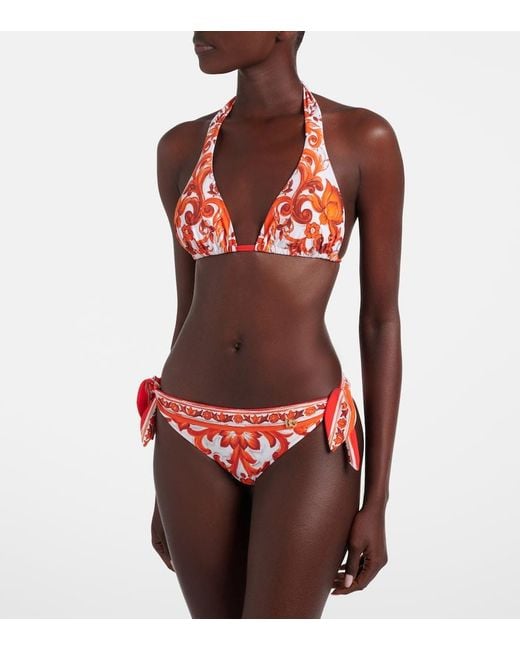 Dolce & Gabbana Red Majolica Bikini