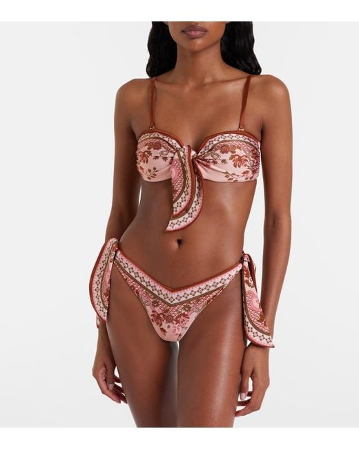 Zimmermann White Aster Printed Bikini