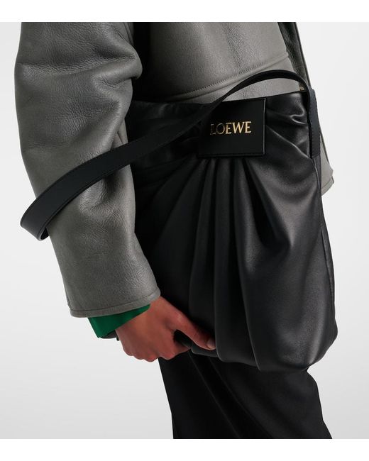 Loewe Black Tote Bag Draped Aus Leder
