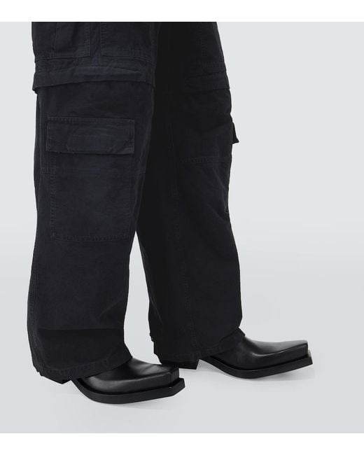 Balenciaga Blue Cotton Twill Cargo Pants for men