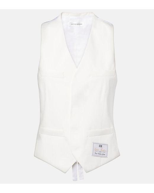 Victoria Beckham White Tie-Detail Vest