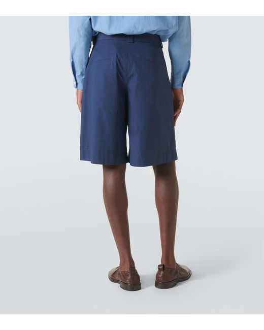 King & Tuckfield Blue Classic Cotton Chino Shorts for men