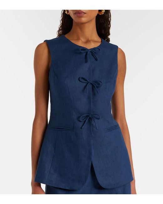 Posse Blue Sabine Linen Vest