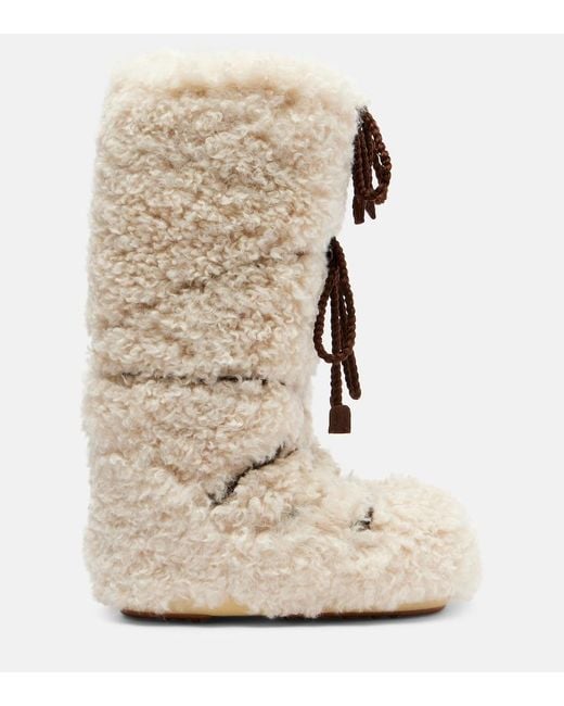 "Icon" Curly Extra Boot di Moon Boot in Natural