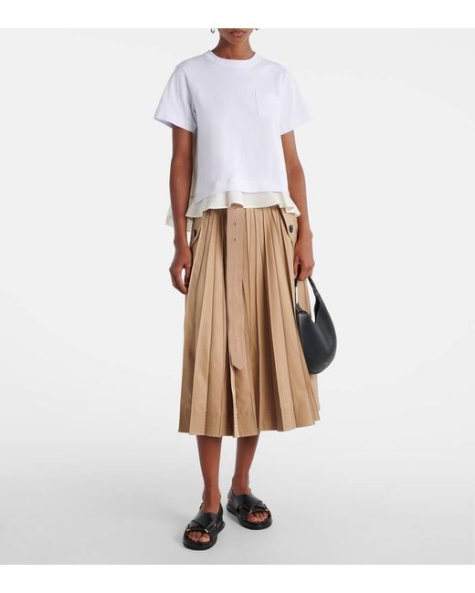 T-Shirt En Coton Sacai en coloris White