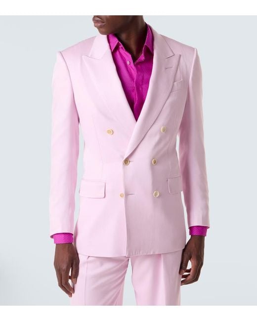 Tom Ford Pink Silk Gabardine Suit Jacket for men