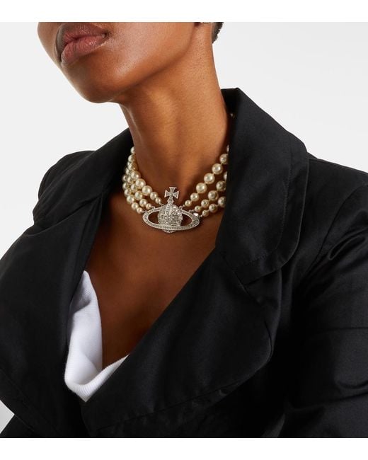Vivienne Westwood White Embellished Choker