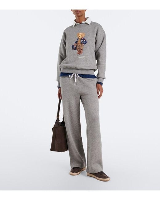 Polo Ralph Lauren Gray Polo Bear Cotton-Blend Sweatshirt