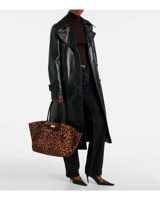 DeMellier London Brown New York Leopard-Print Calf Hair Tote Bag