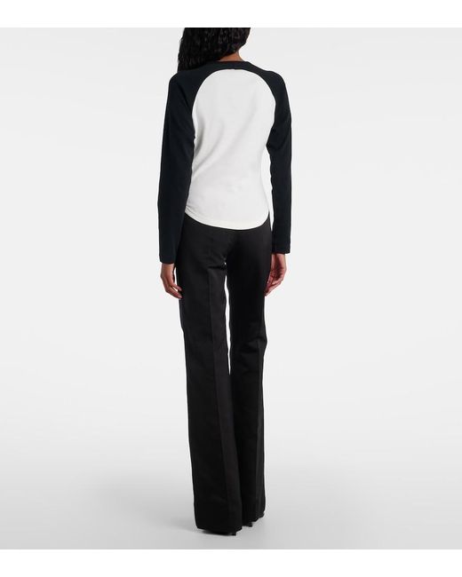 Courreges Black Circle Contrast Cotton Jersey T-Shirt
