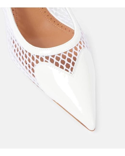 Alaïa White Slingback-Pumps Le Cour Mit Lackleder