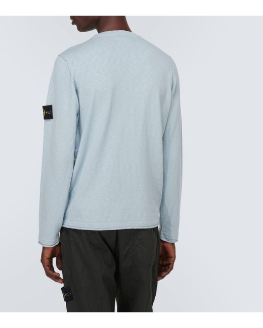 Stone Island Blue Compass Cotton-blend Sweater for men