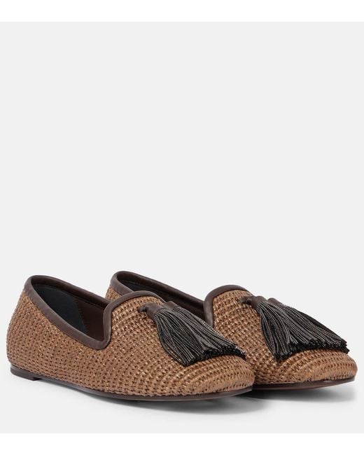 Brunello Cucinelli Brown Slip-Ons Monili