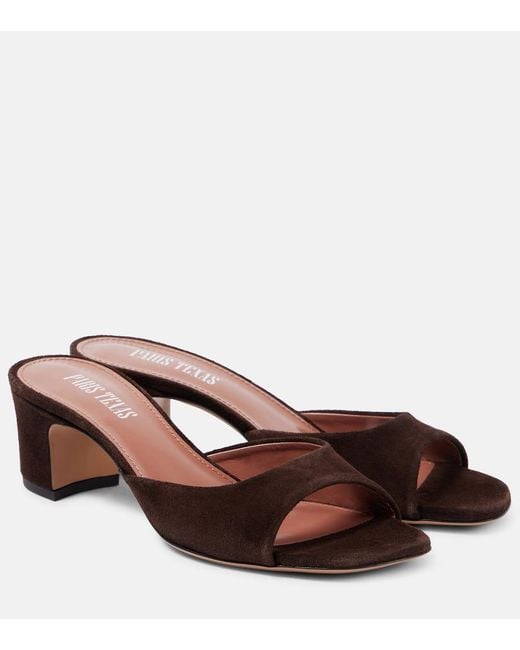 Paris Texas Lara 50 Suede Mules in Brown | Lyst UK