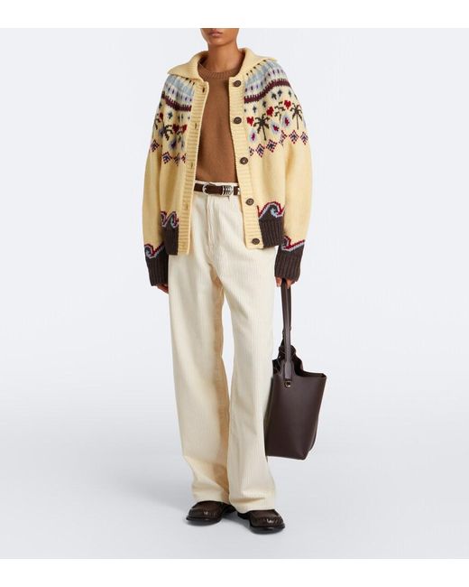 Alanui Natural Sweet Winter Virgin Wool Cardigan