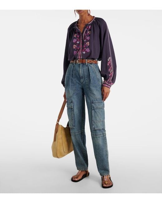 Blouse Lynne Brodee En Coton Isabel Marant en coloris Blue