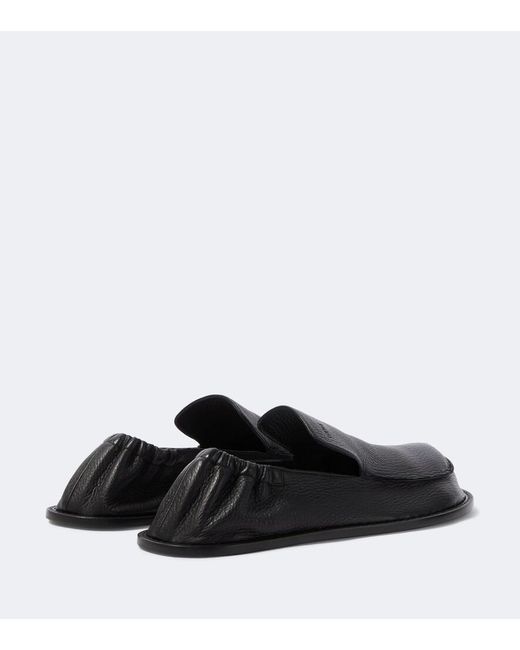 Loewe Black Flex Leather Loafers for men