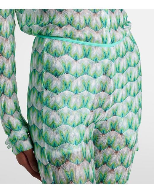 Missoni Green High-Rise Flared Pants