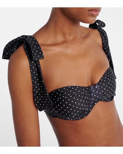 SAME Black Lady Polka-Dot Bikini Top