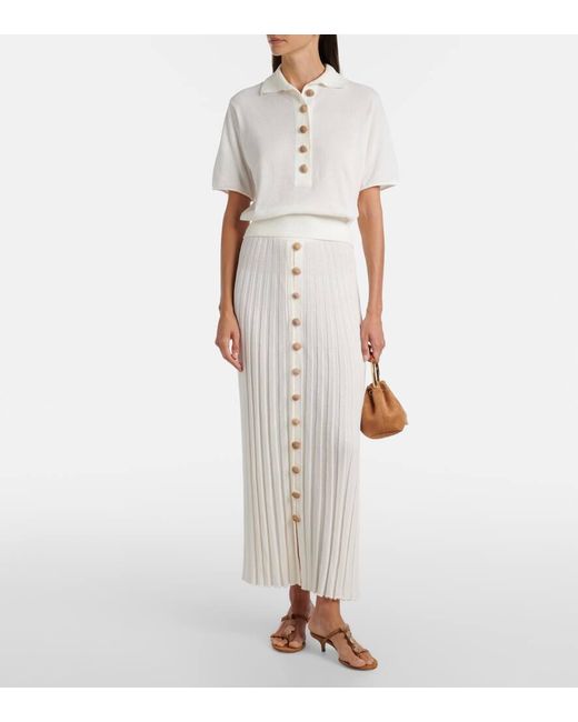 Christopher Esber White Sundial Shell Cotton-Blend Maxi Skirt