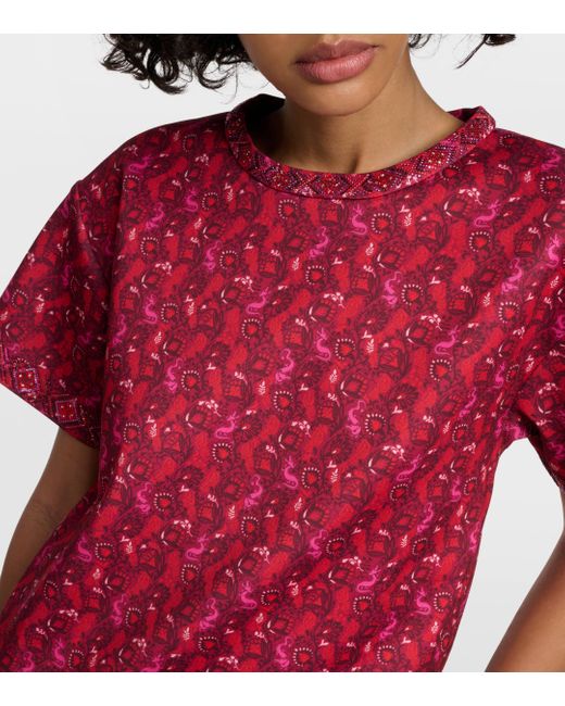 Max Mara Red Oidio Floral Jersey T-shirt