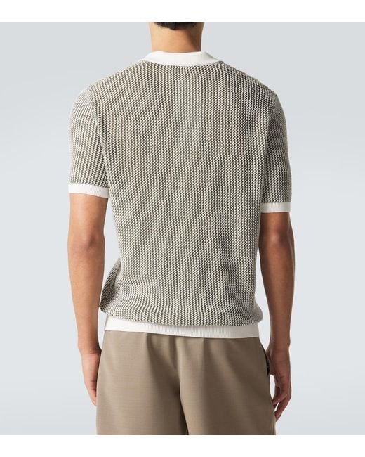 Orlebar Brown Gray Horton Crochet Cotton Polo Sweater for men