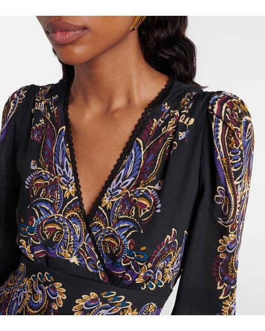 Etro Black Paisley Midi Dress