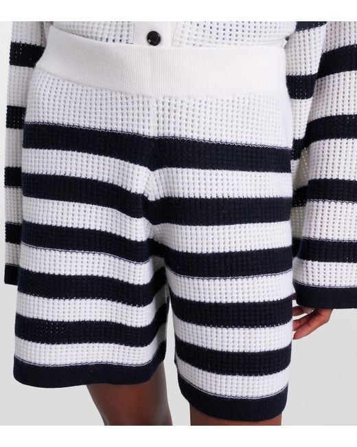 Jardin Des Orangers Blue Striped Cashmere Shorts