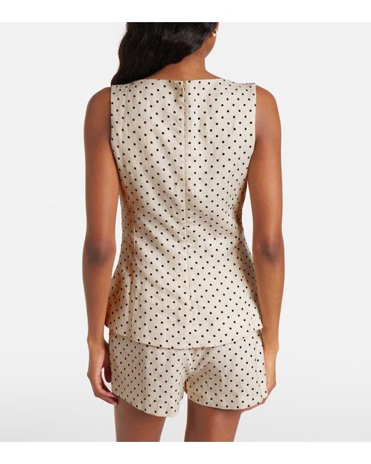 Faithfull The Brand Natural Iria Polka-Dot Linen Top