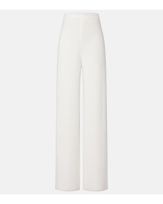 Max Mara White Cady Wide-Leg Pants