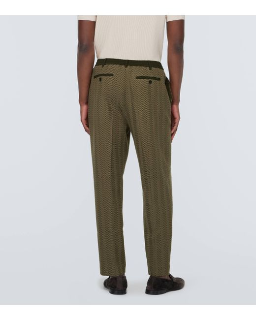Pantalon droit en coton melange Missoni pour homme en coloris Green