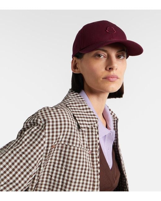 Moncler Red Logo Cotton Canvas Baseball Cap