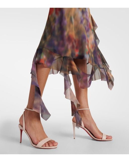 Christian Louboutin Natural Loubigirl 85 Leather Sandals