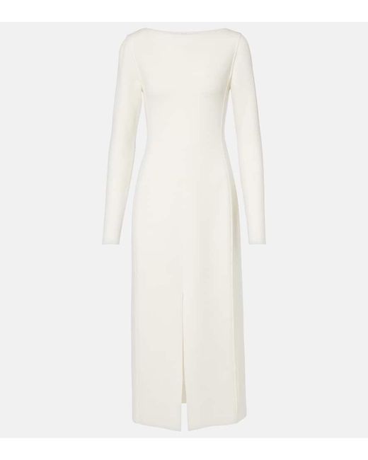 The Row White Iragi Knitted Midi Dress