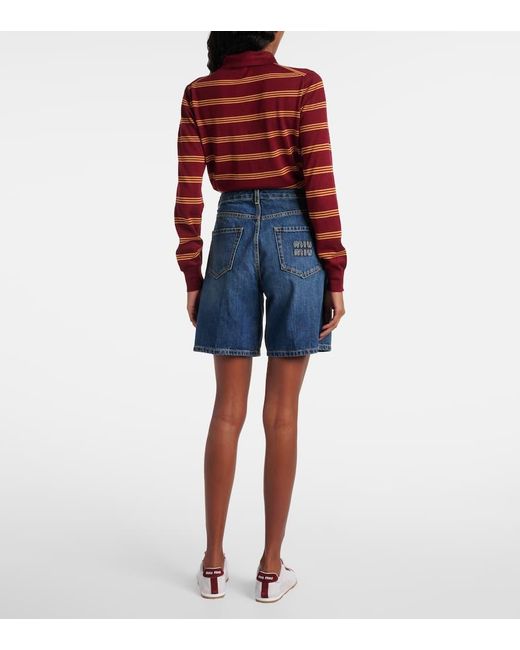 Bermuda Di Jeans di Miu Miu in Blue
