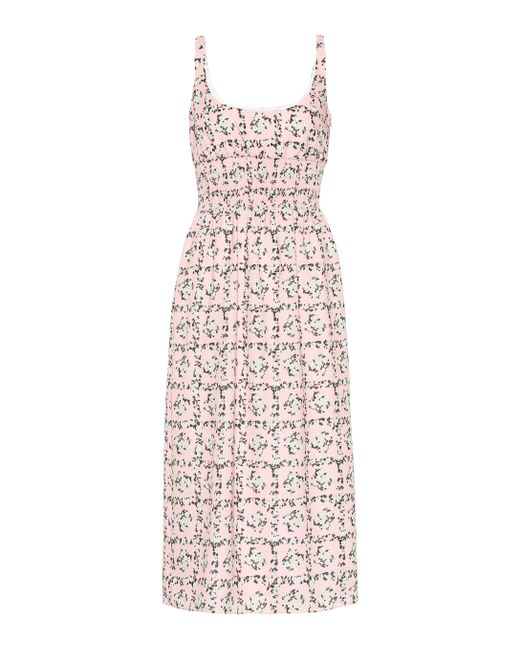 Emilia Wickstead Giovanna Floral Midi Dress in Baby Pink (Pink) - Save ...