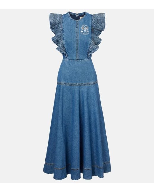 ALÉMAIS Blue Maxikleid Stephi Aus Denim