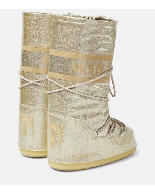 Moon Boot Natural Icon Glitter Boots